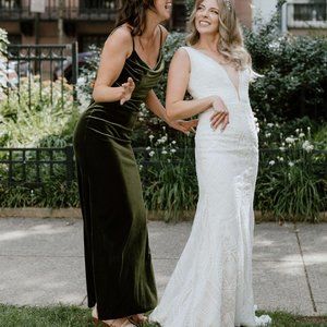 Revelry Size 4 Olive Velvet Dress